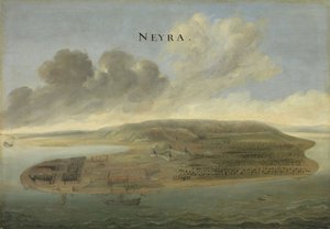 Handelspost van de Nederlandse Oost-Indische Compagnie in Banda Neira in de Zuidelijke Molukken, ca. 1662-3